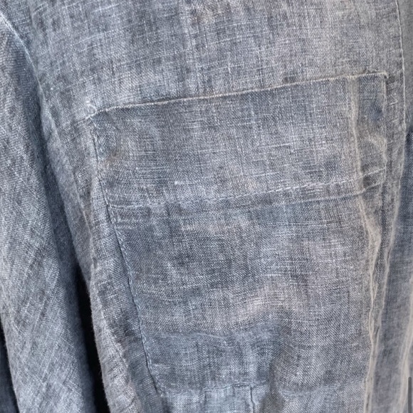 Lina Tomei 100% linen sleeveless blue grey pullover minimalist dress size small - Picture 6 of 11